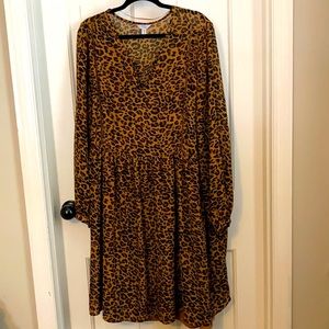 Time & Tru Leopard Print Dress XXL